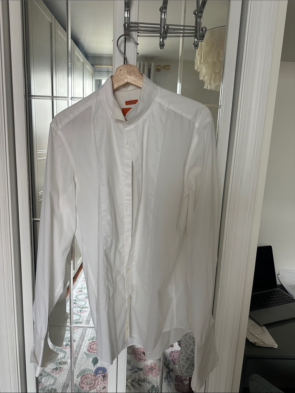 White Men's Wedding Collar Dress Shirt